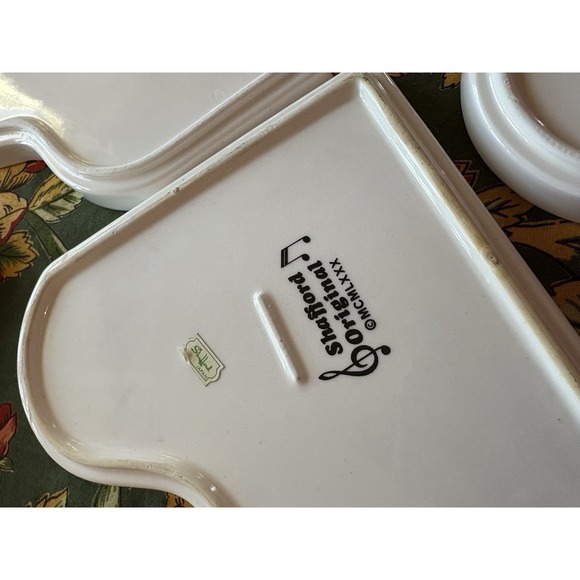 Six Vintage 1980 Shafford Original Ceramic Grand Piano Design 7 in Plates Japan - Picture 11 of 11